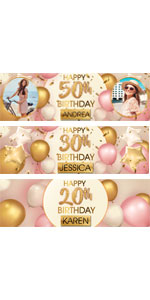 Happy birthday party banner backdrop background