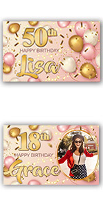 Birthday party banner backdrop