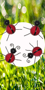 garden decor ornament ladybird ladybug bee butterfly