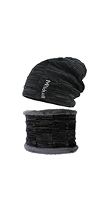 Winter Warm Knit Beanie Hat Neck Warmer Scarf Set