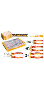 INGCO 5 Pcs 1000V VDE Insulated Plier Set