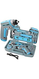 35 Piece Home DIY Tool Kit Set & USB Electric Power Screwdriver