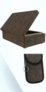 brown faraday box & pouch
