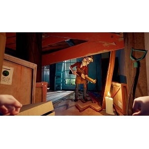 character running in corridor