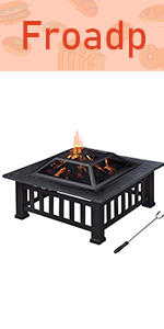 3 in 1 Feuerstelle Grill Multifunktional Feuerkorb Feuerschale Quadratisch aus Metall