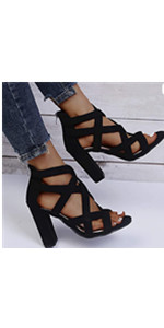 Women's High Heels Breathable Lace-up Shoes