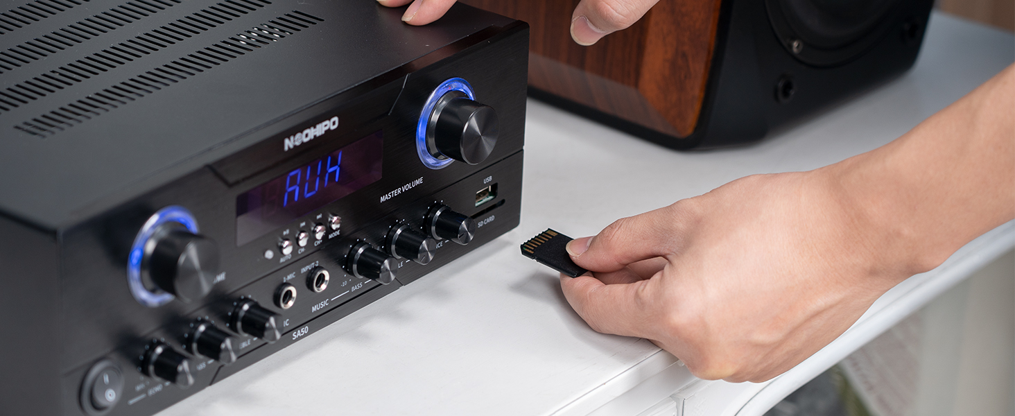 NEOHIPO Bluetooth Audio Amplifier 2.1 Channel Stereo Power Amp 300W