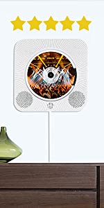 Wall Mountable CD Player Bluetooth Desktop CD Player Speakers