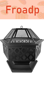 Feuerstelle Garten Seckskant Feuerschale mit Funkenschutz und Grillrost