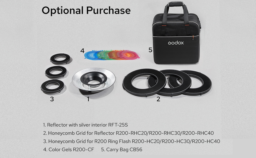 Godox R200 Macro Ring Flash Head for AD200 AD200 Pro 200Ws 5800±200K