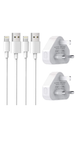 Amoner iPhone charger plug and cable