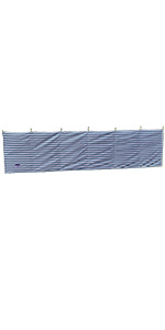 Wooden 7 pole windbreak blue