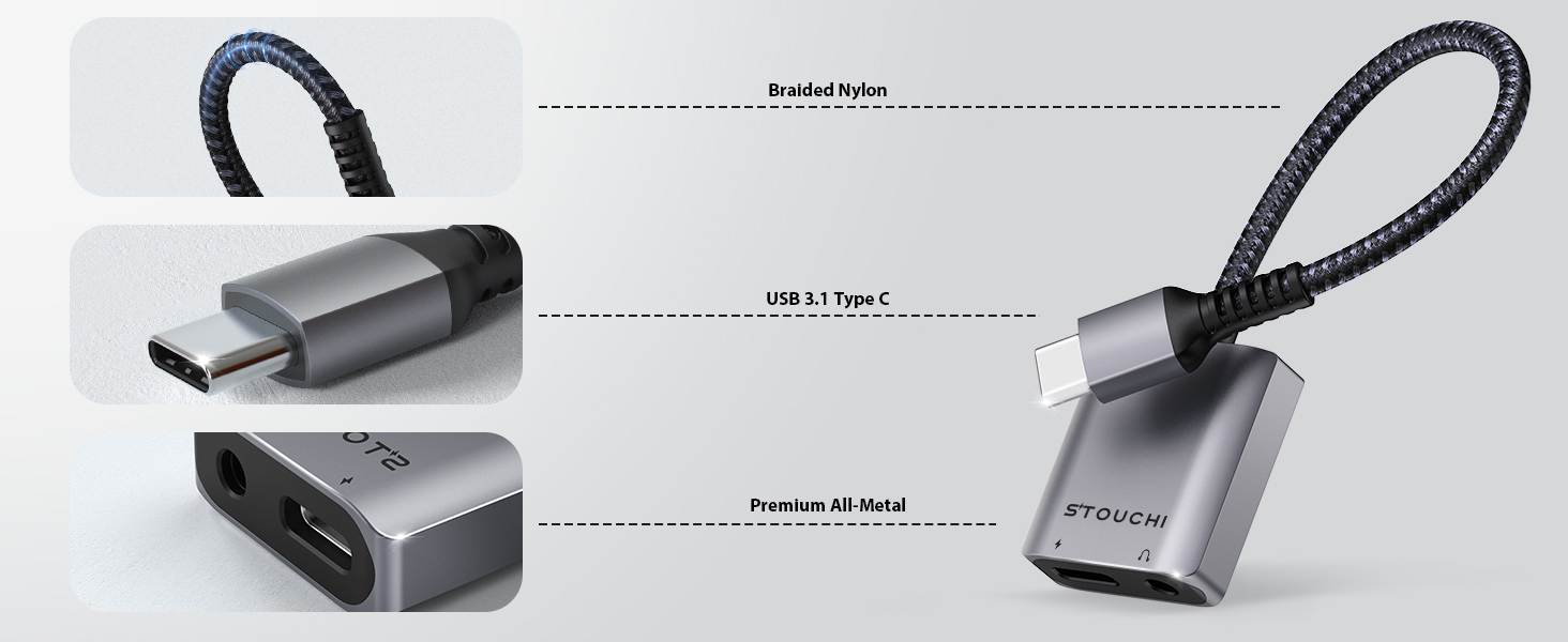 usb c headphone adapter with charging
