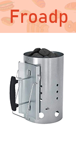 BBQ Verzinktem Weißblech Carbon Eimer Profi Grillkohleanzünder mit PP-Material Sicherheitsgriff