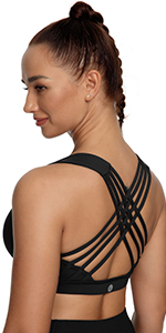 Queenie Ke Women's Medium Support Strappy Back Energy Sport Bra
