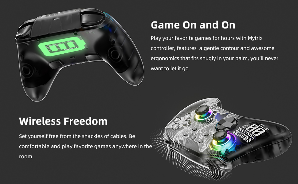 Black Wireless Switch Pro Controller Bluetooth RGB Controller