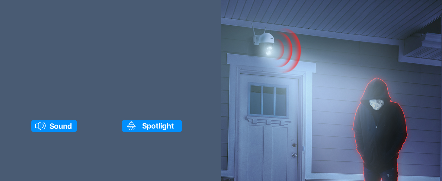 wifi camera outdoor with spotlight