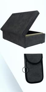 grey faraday box & pouch
