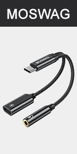 USB C headphone adapter with charging