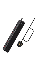 surge protected extension lead 5 way