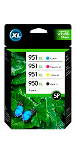 950xl ink cartridges,951xl ink cartridges multipack,951xl ink cartridges,hp 950xl 951xl combo pack
