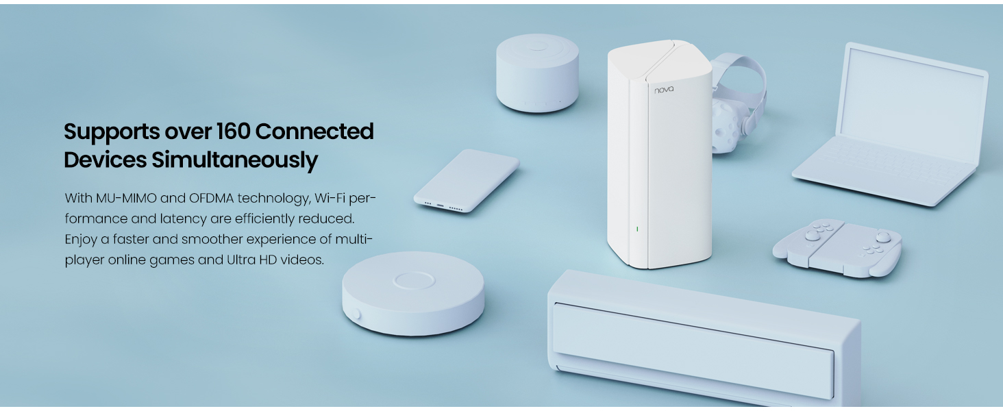 Supports over 160 connected devices simultaneously.