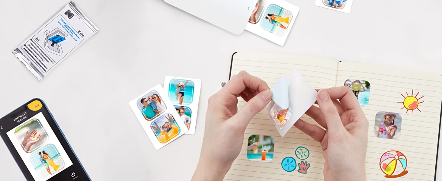 Kodak 2”x3” Zink Pre-Cut Sticker Photo Paper