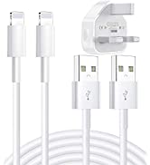 iPhone Charging Cable, MFi Certified 2+1Pack 1M Nylon Braided Fast Charging Syncing Lightning Cab...