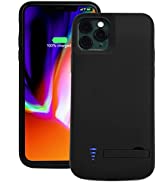 Huije Battery Case for iPhone XR - [6000mAh] with Kickstand & Support Dual Device Charging, Anti-...