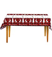 Christmas Tablecloth Plastic Table Cloth Waterproof Table Cloth Rectangular Party Table Cover for...