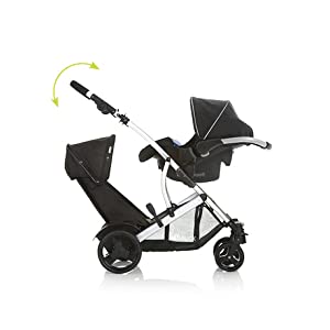 Height-adjustable push handle, sibling stroller