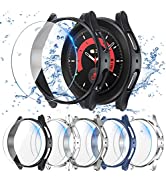 [2Pack] Neitra for Galaxy Watch 5 2022 & 4 2021 44mm Screen Protector Case with Built-in Tempered...