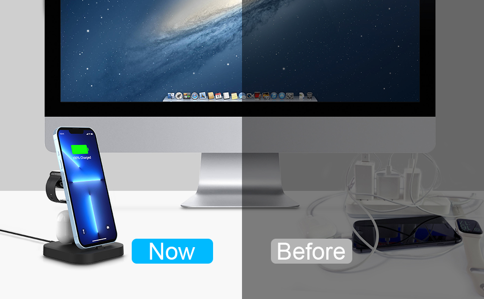 wireless charging stand combo