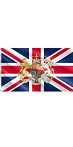 union jack flag uk british flag united kingdom great britain queen elizabeth royal coat of arms