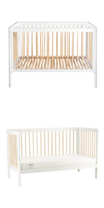 Lukas Cot Bed in White - Convertible Baby Furniture from Cot to day bed. Removable Rail