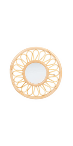 The Aria Rattan Mirror is made from shatterproof acrylic to keep baby safe