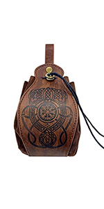 Drawstring Leather Belt Pouch