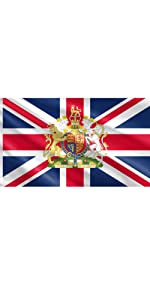 union jack flag uk british flag united kingdom great britain queen elizabeth royal coat of arms