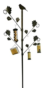 Bird Feeding Station with Leaves