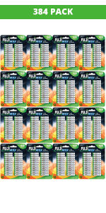 alkaline AAA batteries 384 pack 