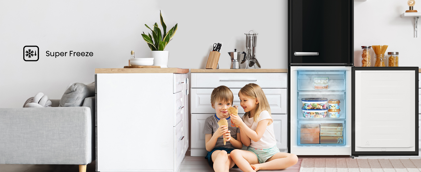 Super Freeze rapidly lower the temperature and freezes your food much faster than usual.