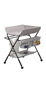 Baby Nappy Changing Table with Wheels and Storage Folding Infant Care Station Changing Unit