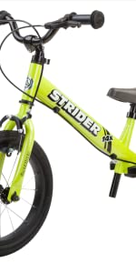 Green 14x 2 in 1 strider balance bikes for older children
