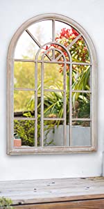 La Hacienda Round Arch Outdoor Mirror