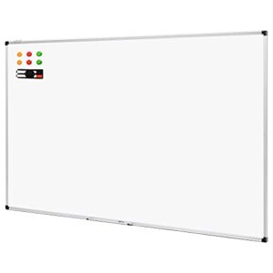 Amazon Basics Whiteboard Drywipe Magnetic with Pen Tray and Aluminium Trim