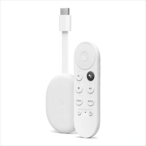 Chromecast with Google TV (4K) Snow – Streaming entertainment on your TV with voice search – Watch films