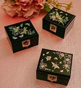 February Mountain Mother of Pearl Box - Tiger Design Wooden Box Artwork Collection, Keepsake Stor...