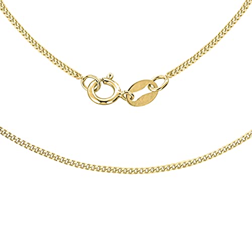 Carissima Gold Women's 9 ct Gold 1 mm Diamond Cut Curb Chain Necklace