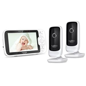Hubble Connected Nursery View Premium Twin Cameras Video Baby Monitor with 5 Inch Screen