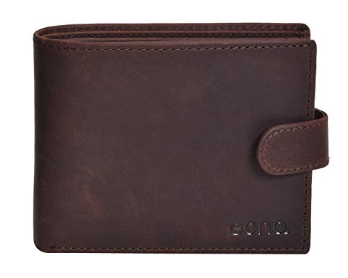 Amazon Brand - Eono Geniuine Leather Wallet with RFID -Coin comparment Multi Credit Card Slim Wallets (Brown Hunter)